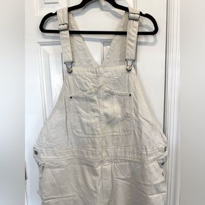 Old Navy Women’s Cream-color Denim Overalls, size 22